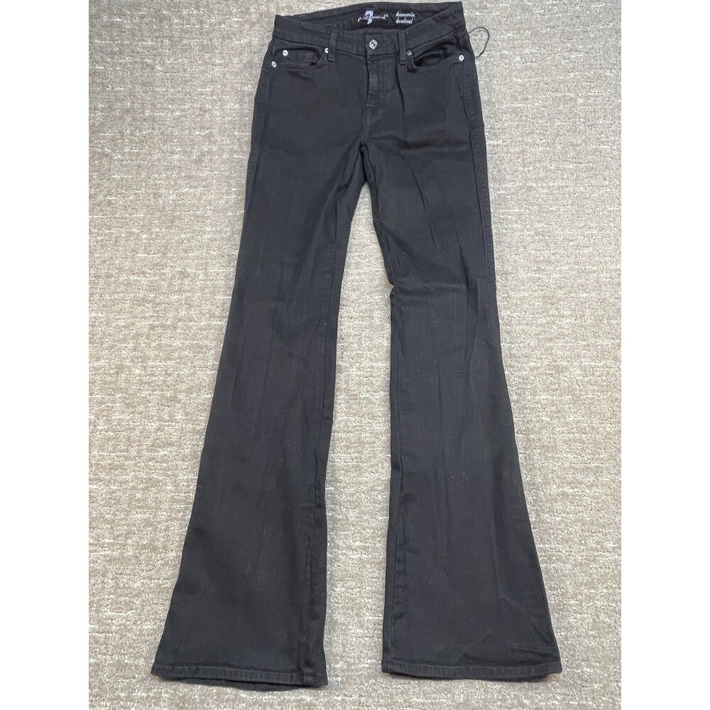 7 for all mankind women's jeans 29 Black Kimmie Bootcut EUC  Denim Stretch